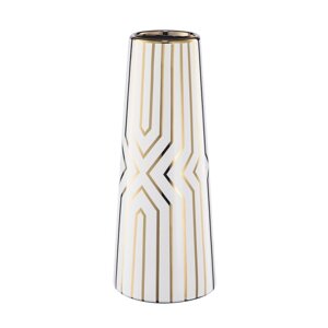 Декоративная ваза "Арт деко", 121230 см, цвет белый с золотом