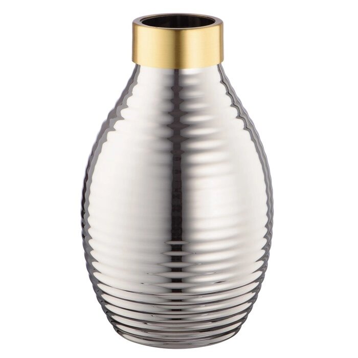Декоративная ваза из цветного стекла с золотым напылением, 160160240 мм, цвет серый от компании Интернет-гипермаркет «MALL24» - фото 1
