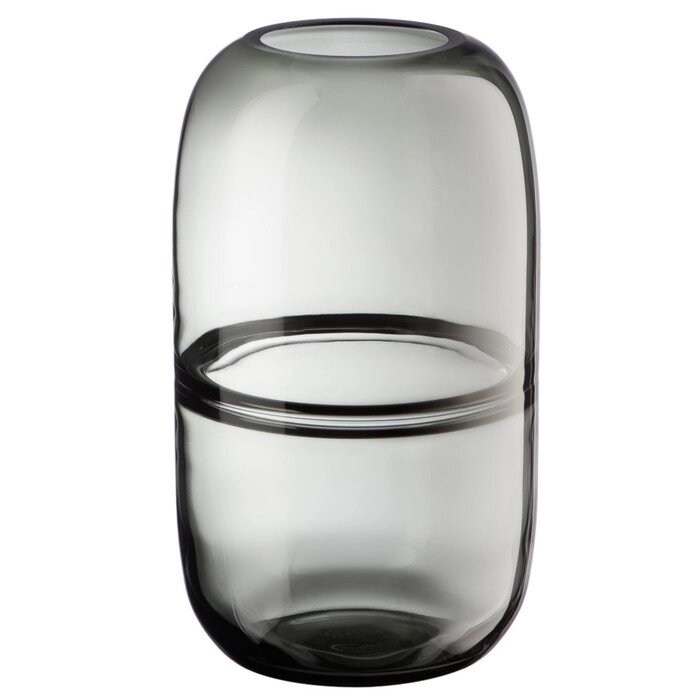 Декоративная ваза из дымчатого стекла, 14,714,727 см, цвет серый от компании Интернет-гипермаркет «MALL24» - фото 1