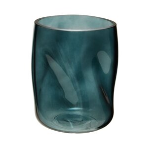 Декоративная ваза из стекла "Динамика", 135135175 мм, цвет синий