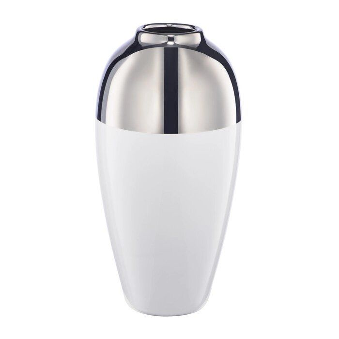 Декоративная ваза "Шик", 12,512,525 см, цвет белый с серебром от компании Интернет-гипермаркет «MALL24» - фото 1