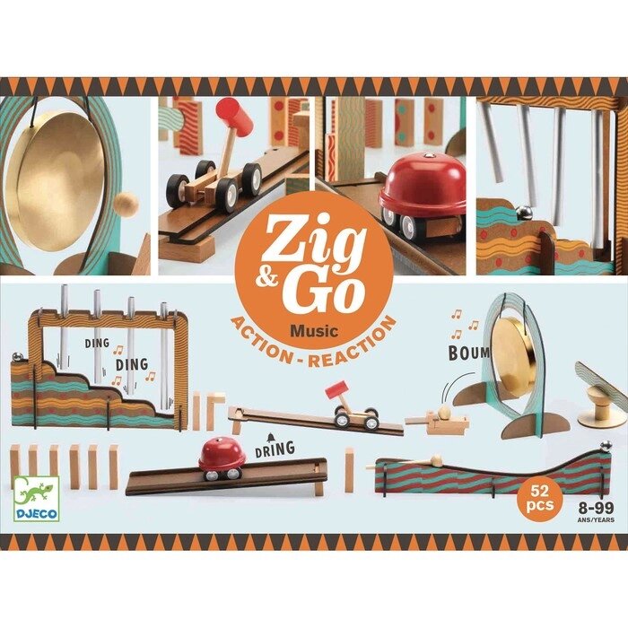 Деревянный конструктор Djeco Zig&Go, 52 детали от компании Интернет-гипермаркет «MALL24» - фото 1