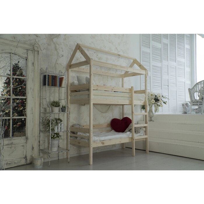 Детская двухъярусная кровать-домик Baby-house, 70  160 см, цвет сосна от компании Интернет-гипермаркет «MALL24» - фото 1