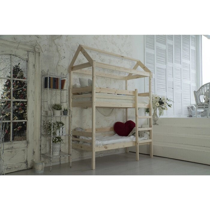 Детская двухъярусная кровать-домик Baby-house, 70  190 см, цвет сосна от компании Интернет-гипермаркет «MALL24» - фото 1