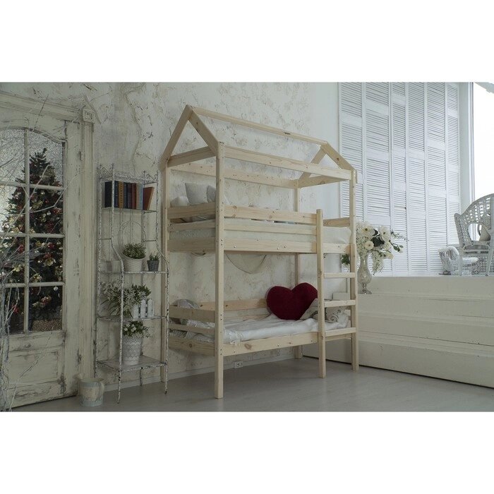 Детская двухъярусная кровать-домик Baby-house, 80  160 см, цвет сосна от компании Интернет-гипермаркет «MALL24» - фото 1