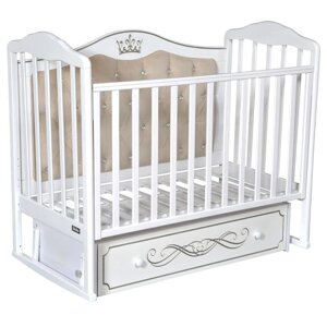Детская кровать Bellini Letizia Elegance Premium мягкая стенка, маятник, цвет белый