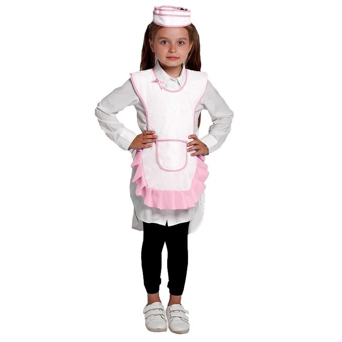 Детский карнавальный костюм "Девочка-продавец", пилотка, фартук, 4-6 лет, рост 110-122 см от компании Интернет-гипермаркет «MALL24» - фото 1