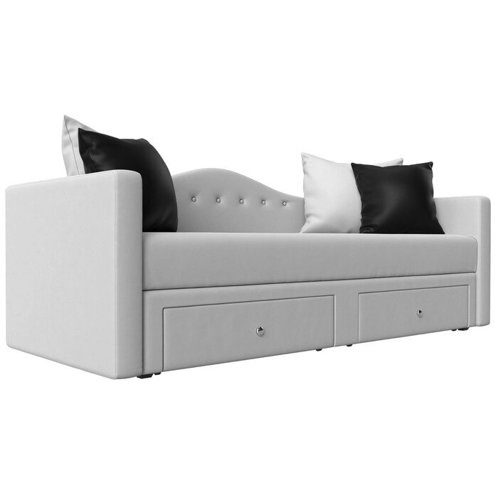 Детский прямой диван "Дориан", экокожа, цвет белый / чёрный от компании Интернет-гипермаркет «MALL24» - фото 1