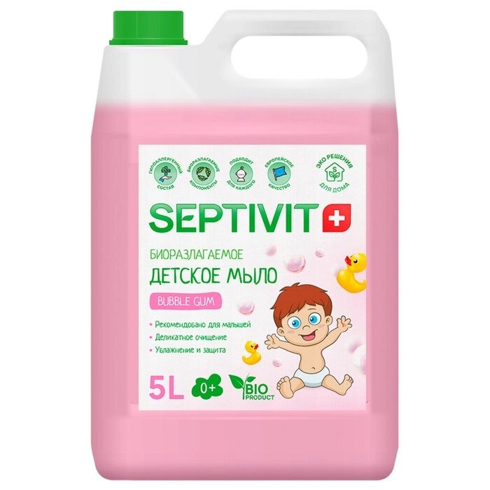 Детское мыло SEPTIVIT "Bubble Gum" 5 л от компании Интернет-гипермаркет «MALL24» - фото 1