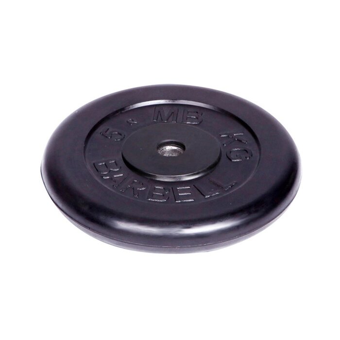 Диск обрезиненный d=26 мм, цвет чёрный, 5 кг от компании Интернет-гипермаркет «MALL24» - фото 1