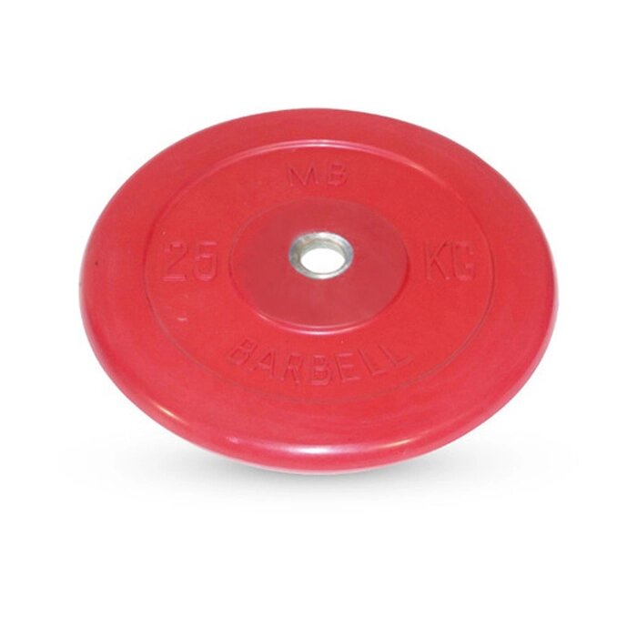 Диск обрезиненный d=26 мм цветной 25 кг, цвет красный от компании Интернет-гипермаркет «MALL24» - фото 1