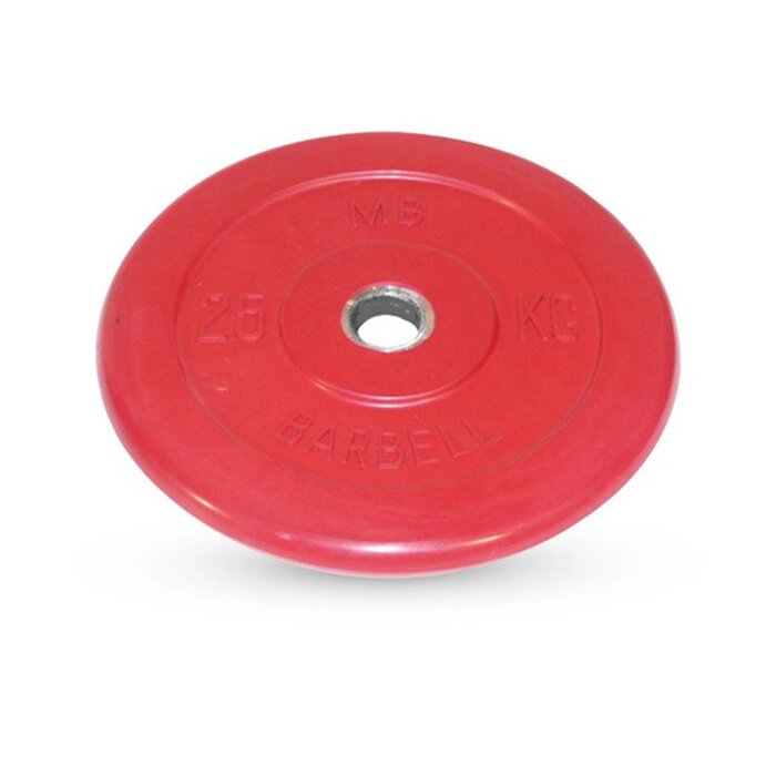 Диск обрезиненный d=31 мм цветной 25 кг, цвет красный от компании Интернет-гипермаркет «MALL24» - фото 1