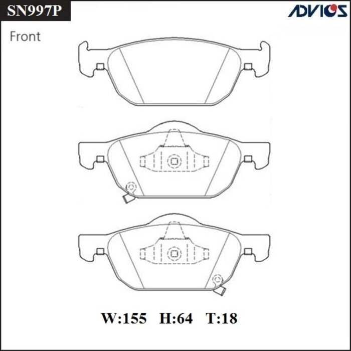 Дисковые тормозные колодки ADVICS SN997P от компании Интернет-гипермаркет «MALL24» - фото 1