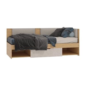 Диван-кровать "Стэнфорд" с ящиком, 2000 900 мм, цвет слейт / ткань корсо серый светлый