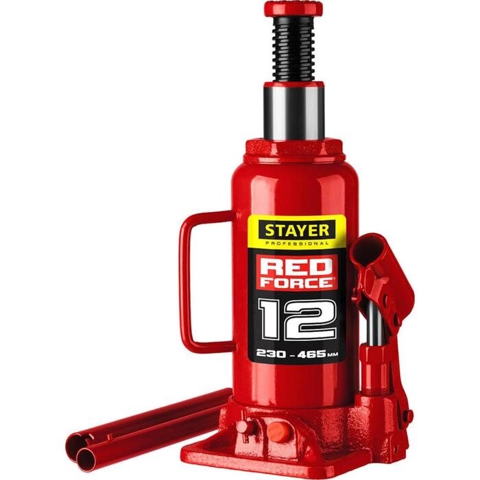 Домкрат бутылочный гидравлический STAYER RED FORCE 43160-12_z01, 230-465 мм, 12 т от компании Интернет-гипермаркет «MALL24» - фото 1