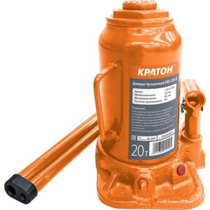 Домкрат бутылочный "Кратон" HBJ-20.0, гидравлический, 20 т, 242-452 мм