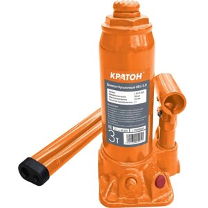 Домкрат бутылочный "Кратон" HBJ-3.0, гидравлический, 3 т, 194-372 мм