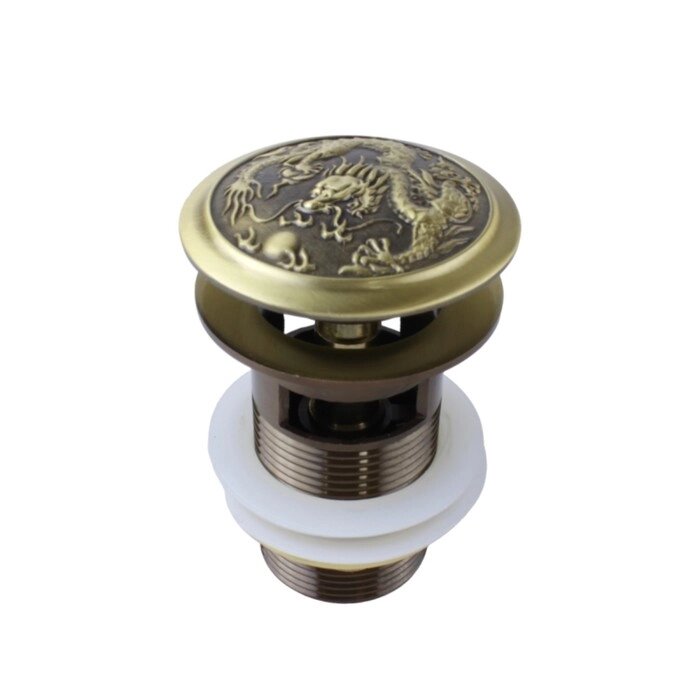 Донный клапан Bronze de Luxe "ДРАКОН" 21984, для раковины, с переливом, латунь, бронза от компании Интернет-гипермаркет «MALL24» - фото 1