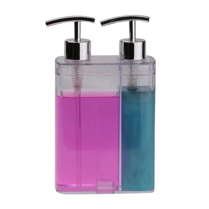 Дозатор для жидкого мыла двойной Viva, цвет прозрачный от компании Интернет-гипермаркет «MALL24» - фото 1