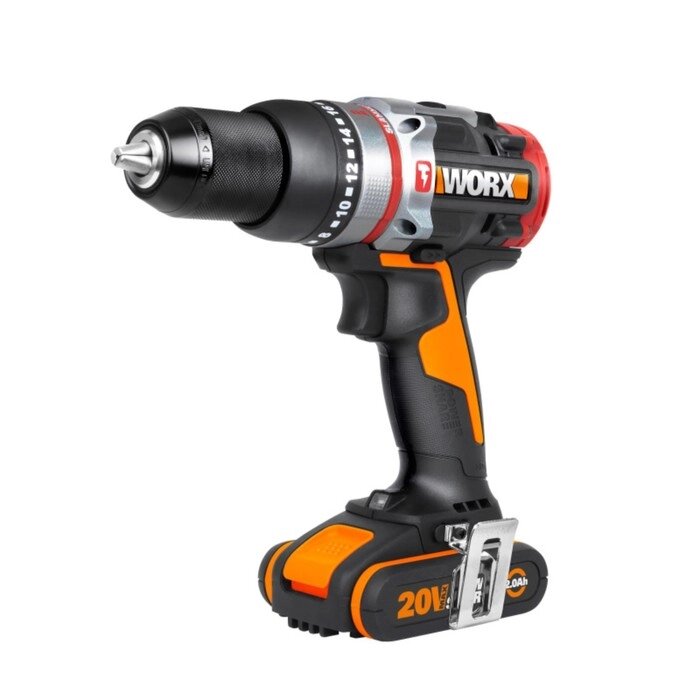 Дрель-шуруповерт ударная аккумуляторная WORX WX354, 20 В, 60 Нм, 2х2 Ач, кейс от компании Интернет-гипермаркет «MALL24» - фото 1