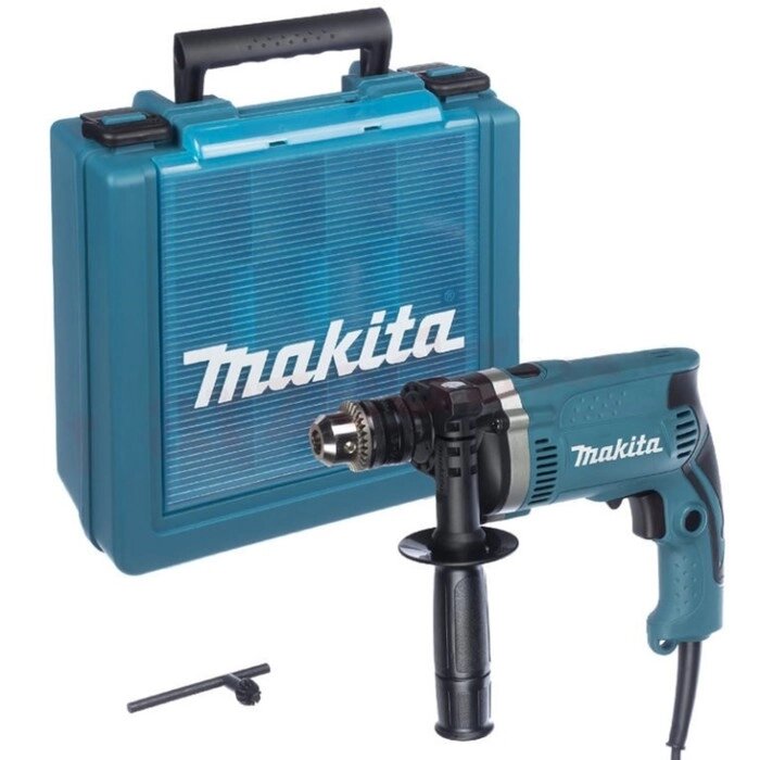 Дрель ударная Makita HP1630K, 710 Вт, ЗВП 13 мм, 3200 об/м, алюминиевый редуктор, кейс от компании Интернет-гипермаркет «MALL24» - фото 1