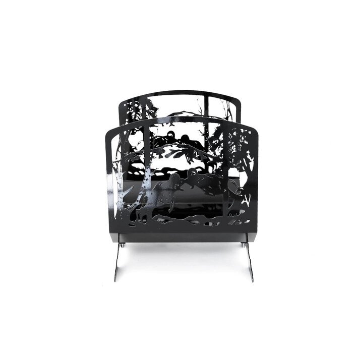 Дровница, декор "Лес", 400  450  516 мм, цвет чёрный от компании Интернет-гипермаркет «MALL24» - фото 1