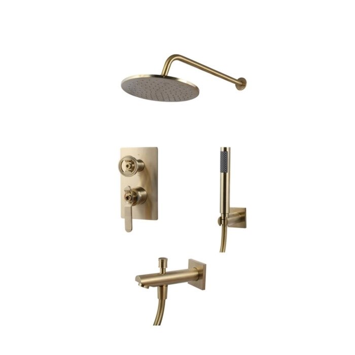 Душевая система Bronze de Luxe 1760's 6630CG, встраиваемая, тропический душ, латунь, золото   100427 от компании Интернет-гипермаркет «MALL24» - фото 1