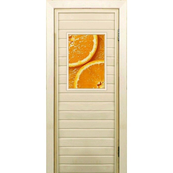 Дверь для бани со стеклом (40*60), "Апельсин", 17070см, коробка из осины от компании Интернет-гипермаркет «MALL24» - фото 1