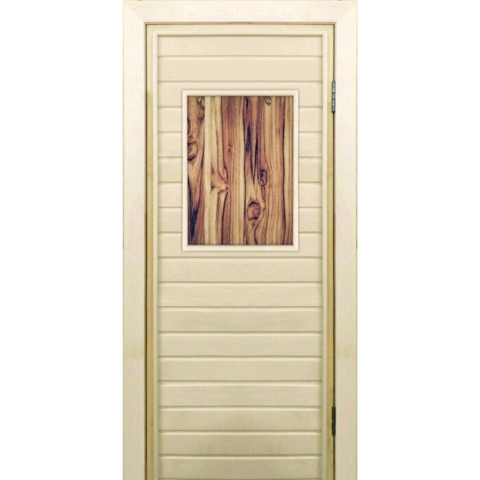 Дверь для бани со стеклом (40*60), "Дерево", 17070см, коробка из осины от компании Интернет-гипермаркет «MALL24» - фото 1