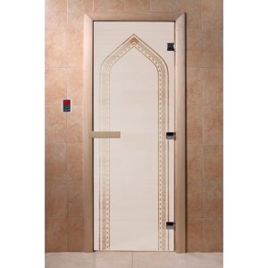 Дверь для сауны "Арка", размер коробки 190 70 см, правая, цвет сатин