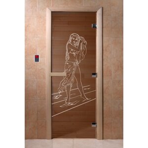 Дверь "Дженифер", размер коробки 190 70 см, левая, цвет бронза