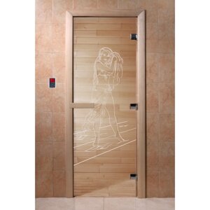 Дверь "Дженифер", размер коробки 190 70 см, левая, цвет прозрачный