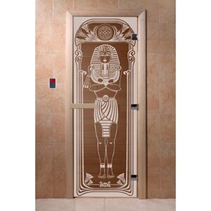 Дверь "Египет", размер коробки 190 70 см, левая, цвет бронза