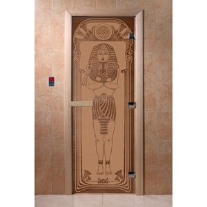 Дверь "Египет", размер коробки 190 70 см, левая, цвет матовая бронза