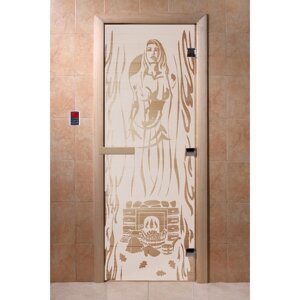 Дверь "Горячий пар", размер коробки 190 70 см, правая, цвет сатин