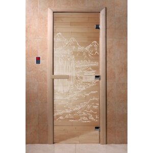 Дверь "Китай", размер коробки 190 70 см, левая, цвет прозрачный