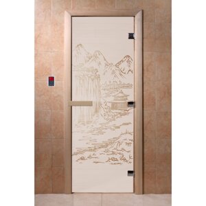 Дверь "Китай", размер коробки 190 70 см, левая, цвет сатин