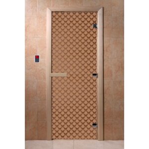 Дверь "Мираж", размер коробки 190 70 см, левая, цвет матовая бронза