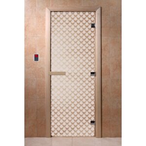 Дверь "Мираж", размер коробки 190 70 см, правая, цвет сатин