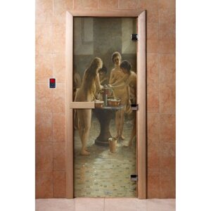 Дверь с фотопечатью, стекло 8 мм, размер коробки 190 70 см, левая, цвет А071