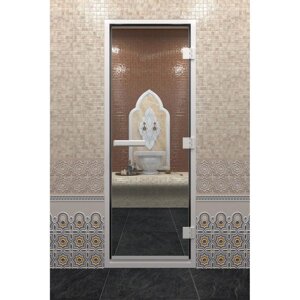 Дверь стеклянная "Хамам", размер коробки 190 70 см, правая, цвет прозрачный