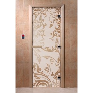 Дверь "Венеция", размер коробки 190 70 см, правая, цвет сатин