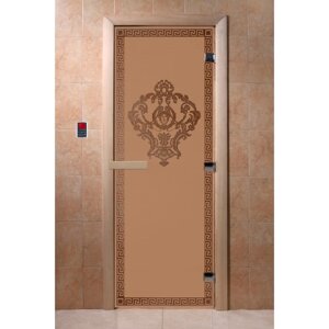 Дверь "Версаче", размер коробки 190 70 см, правая, цвет матовая бронза
