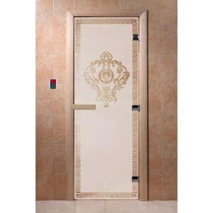 Дверь "Версаче", размер коробки 200 80 см, левая, цвет сатин