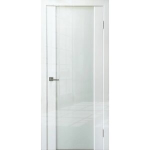 Дверное полотно Diana, 2000 700 мм, стекло белый триплекс, цвет белый глянец