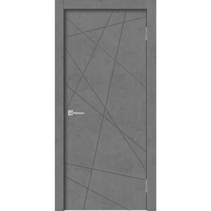 Дверное полотно GEO-1, 600 2000 мм, глухое, цвет бетон графит