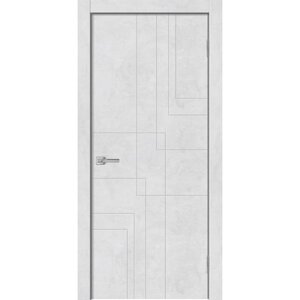 Дверное полотно GEO-3, 700 2000 мм, глухое, цвет бетон снежный