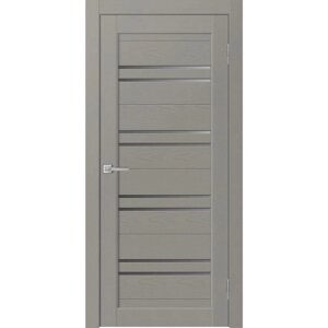 Дверное полотно L 4, 600 2000 мм, остеклённое, вставка сатинат графит, цвет grey soft