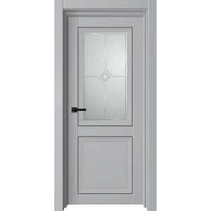 Дверное полотно Next, 800 2000 мм, остеклённое, цвет серый бархат / белый сатин