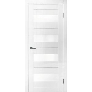 Дверное полотно Triss, 2000 600 мм, стекло снег, цвет белый глянец